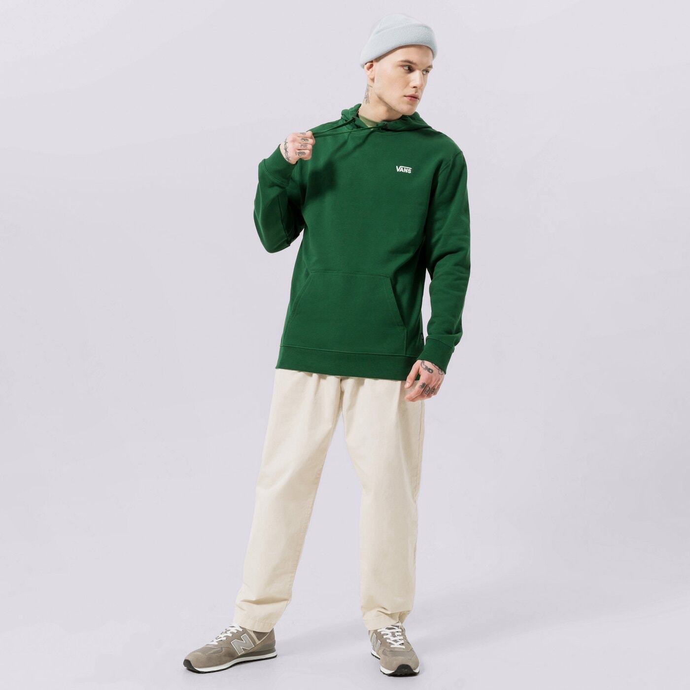 Мъжки суичър VANS СУИТЧЪР С КАЧУЛКА CORE BASIC PO FLEECE EDEN vn0a7ydv07w1 цвят зелен