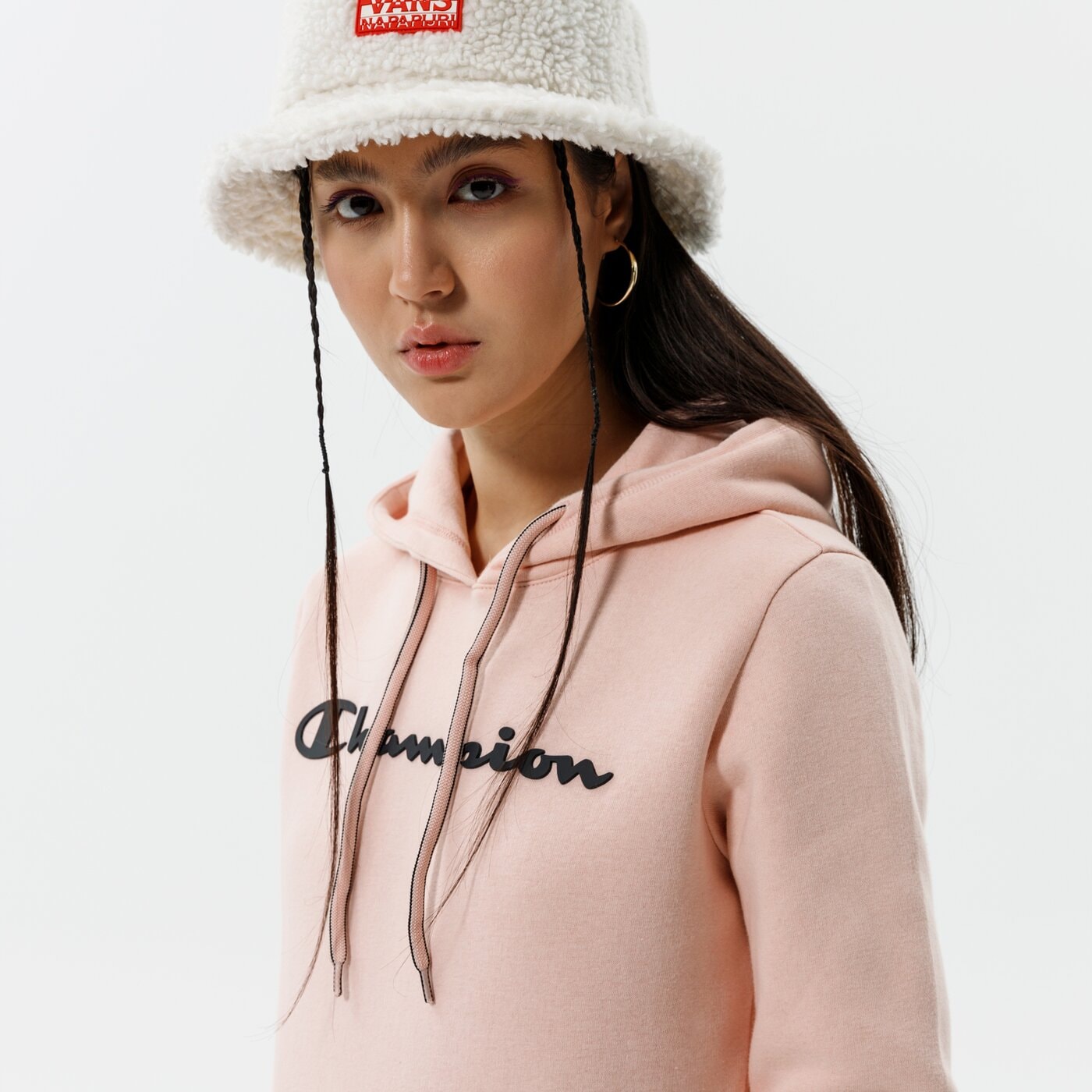 Дамски суичър CHAMPION СУИТЧЪР С КАЧУЛКА HOODED SWEATSHIRT 113207ps157 цвят розов