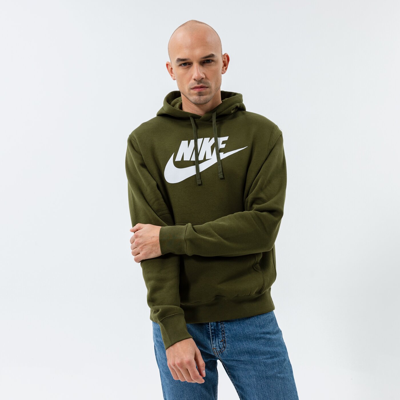 Мъжки суичър NIKE СУИТЧЪР С КАЧУЛКА SPORTSWEAR CLUB FLEECE bv2973-327 цвят каки