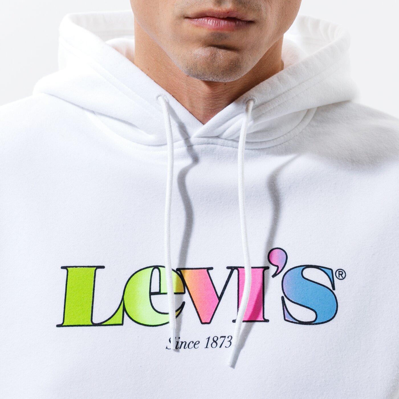 Мъжки суичър LEVI'S СУИТЧЪР С КАЧУЛКА T3 RELAXD GRAPHIC HOODIE 38821-0042 цвят бял