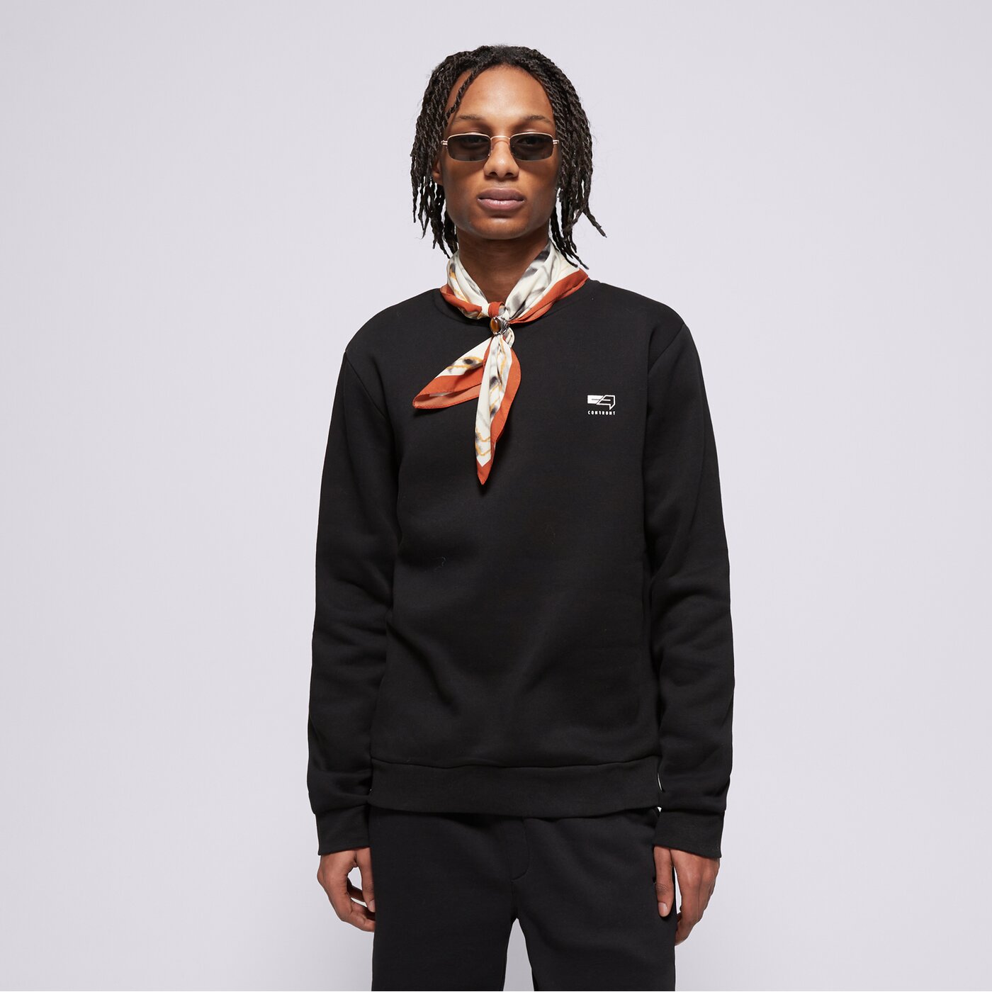 Мъжки суичър CONFRONT СУИТЧЪР SMALL LOGO CREW BLACK  cf121blm25001 цвят черен