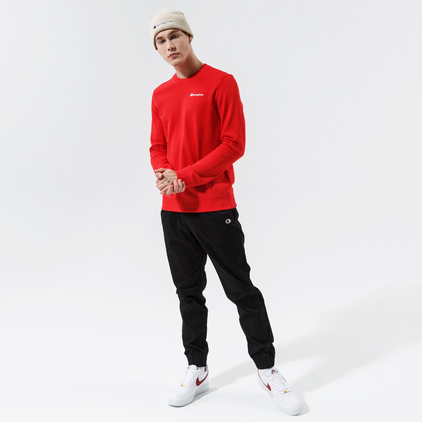 Мъжки суичър CHAMPION СУИТЧЪР CREWNECK SWEATSHIRT 214151rs046 цвят червен