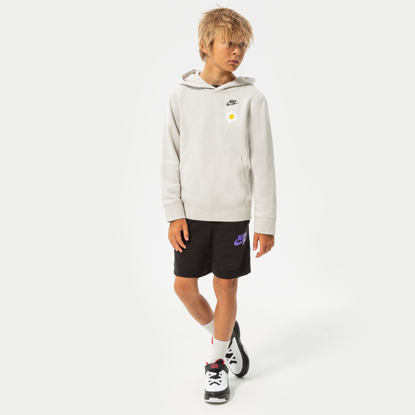 Детски суичър NIKE СУИТЧЪР С КАЧУЛКА B NSW HBR STMNT HOODED PO BOY dm8092-072 цвят бежов