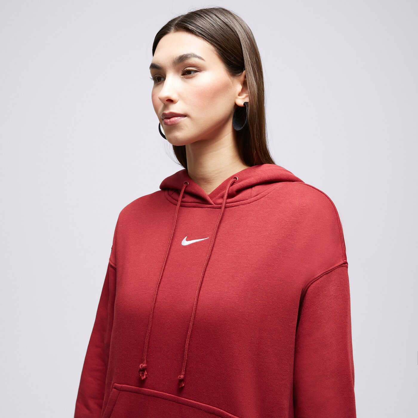 Дамски суичър NIKE СУИТЧЪР W NSW PHNX FLC OS PO HOODIE dq5860-677 цвят бордо