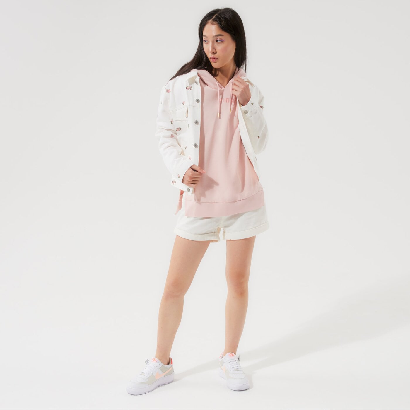 Дамски суичър PUMA СУИТЧЪР С КАЧУЛКА HER HOODIE TR - LOTUS 58951936 цвят розов
