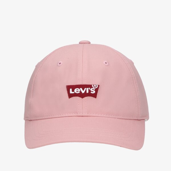 Дамска шапка с козирка LEVI'S ШАПКА MID BATWING BASEBALL CAP d5460-0004 цвят розов