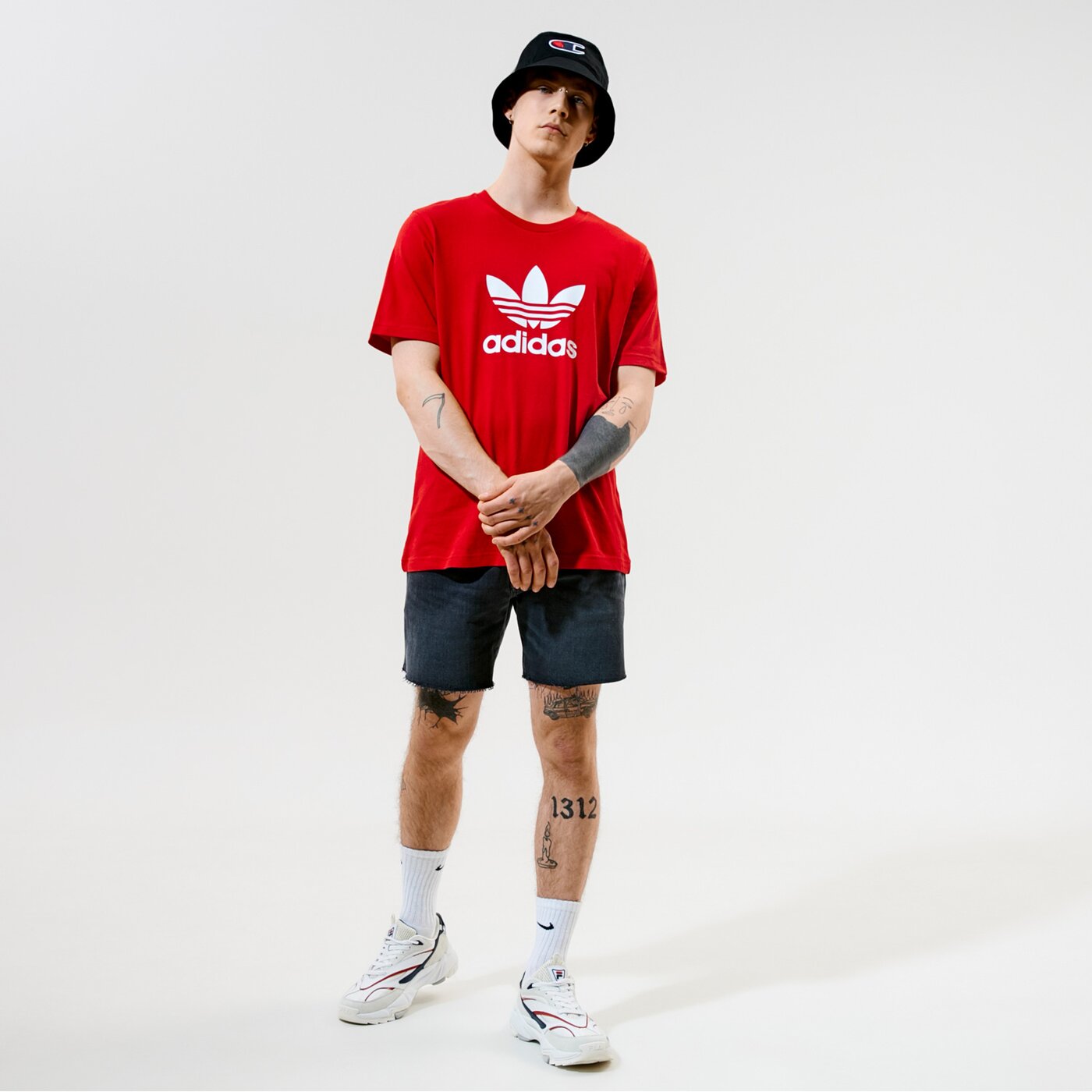 Мъжка тениска ADIDAS ТЕНИСКА TREFOIL ТЕНИСКА gn3468 цвят червен