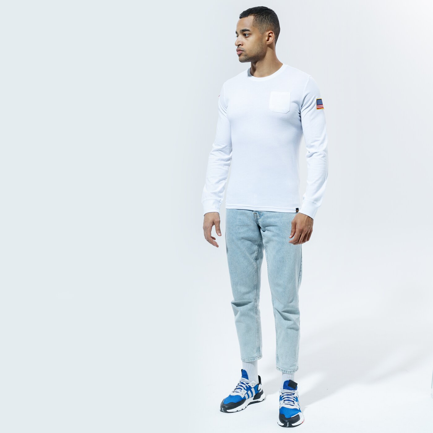Мъжка тениска ALPHA INDUSTRIES ТЕНИСКА NASA LS 17653209 цвят бял