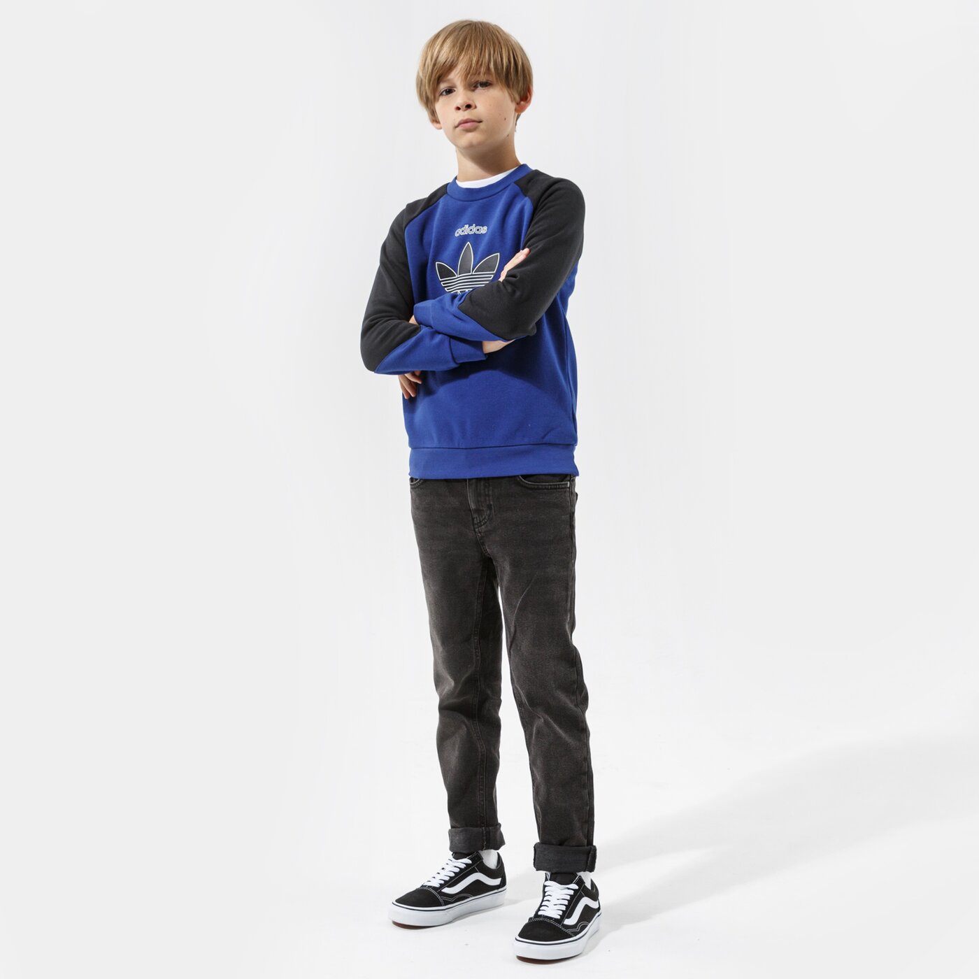 Детски суичър ADIDAS СУИТЧЪР CREW BOY h31210 цвят тъмносин