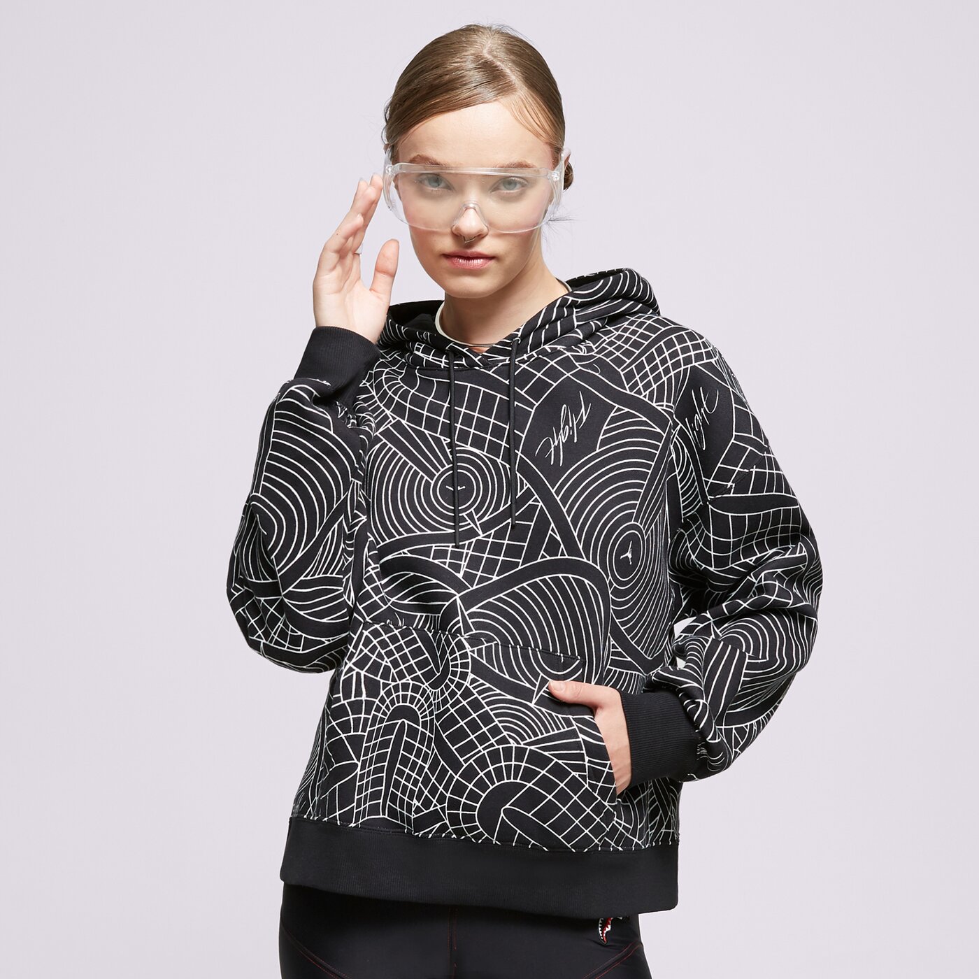 Дамски суичър JORDAN СУИТЧЪР С КАЧУЛКА W J BRKLN FLC PO dv1417-010 цвят черен