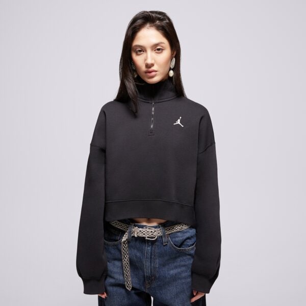 Дамски суичър JORDAN СУИТЧЪР СЪС ЗАКОПЧАВАНЕ W J BRK FLC QZ ТОП ih2391-010 цвят черен