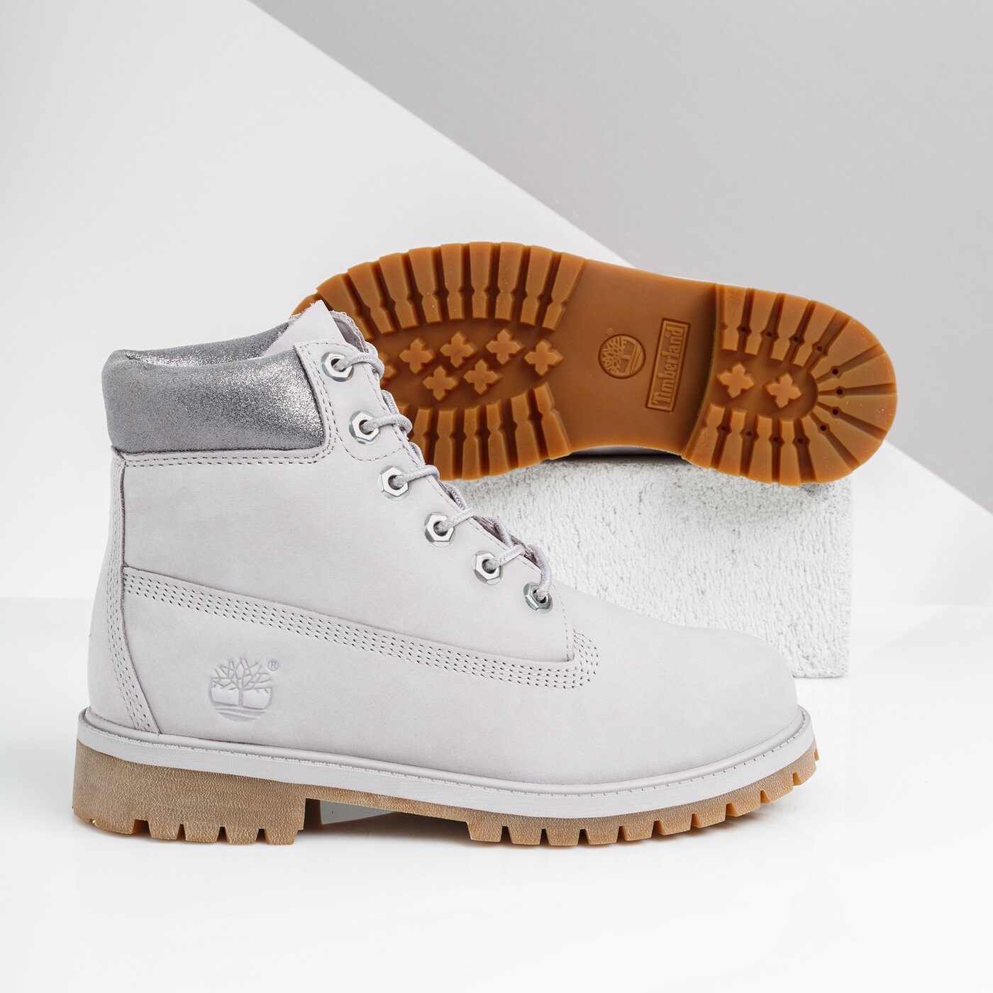 Детски боти TIMBERLAND PREMIUM 6 INCH WP BOOT  tb0a295qn991 цвят сив