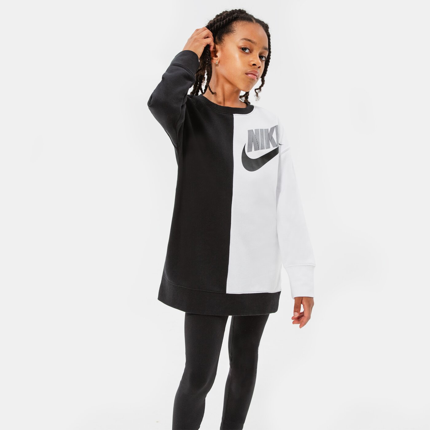 Детски суичър NIKE СУИТЧЪР G NSW BF CREW DNC GIRL dv0347-010 цвят черен