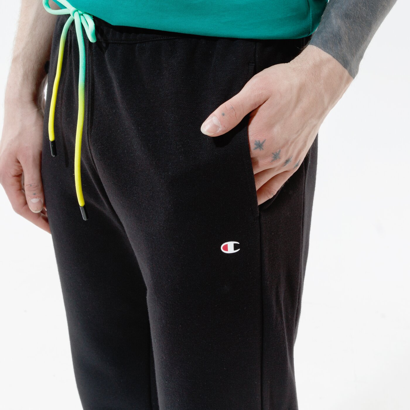 Мъжки панталони CHAMPION ПАНТАЛОНИ RIB CUFF PANTS 215787kk001 цвят черен