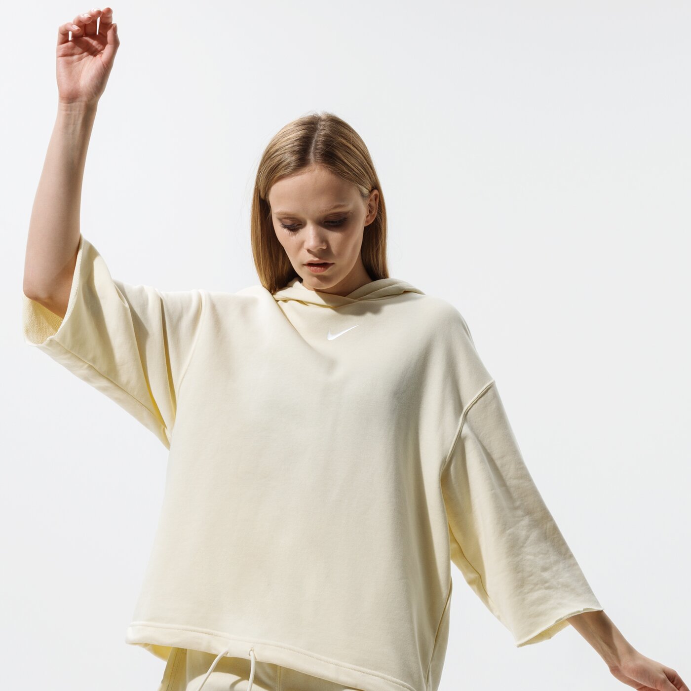 Дамски суичър NIKE СУИТЧЪР С КАЧУЛКА W NSW ICN CLSH SS HOODIE FT cz9332-113 цвят бежов