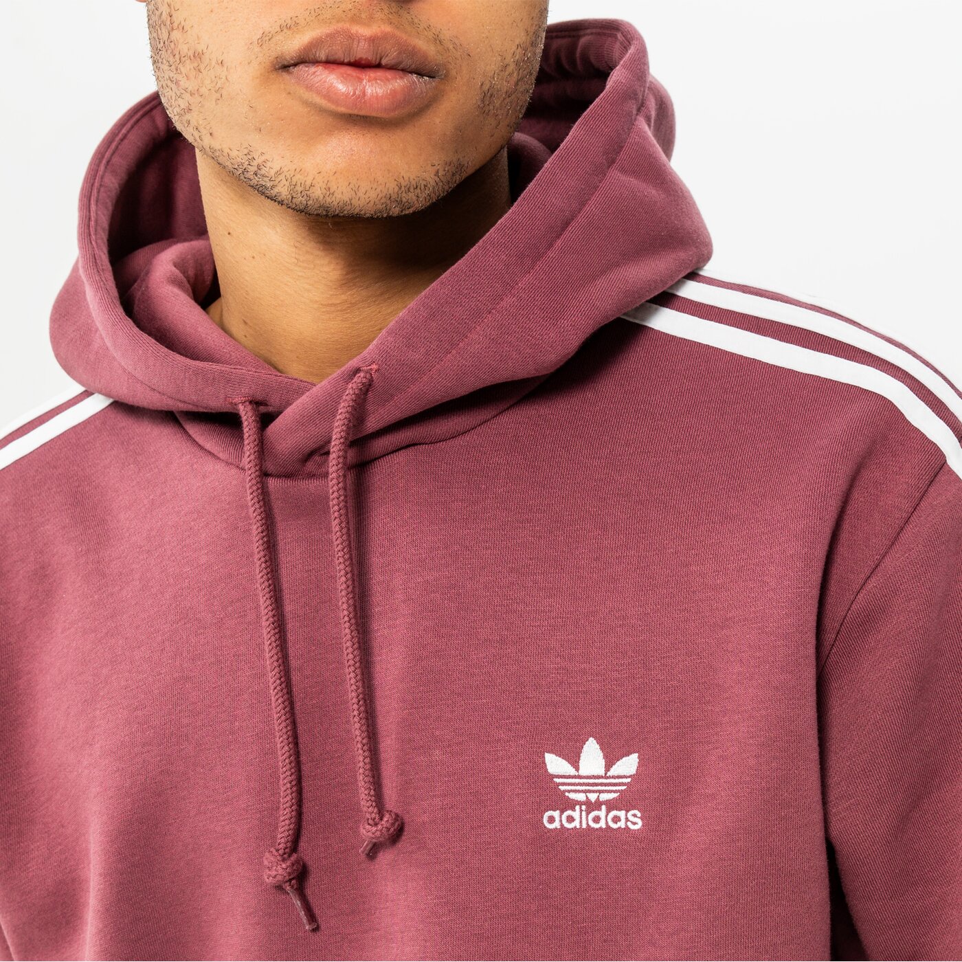 Мъжки суичър ADIDAS СУИТЧЪР С КАЧУЛКА 3-STRIPES HOODY he9478 цвят бордо