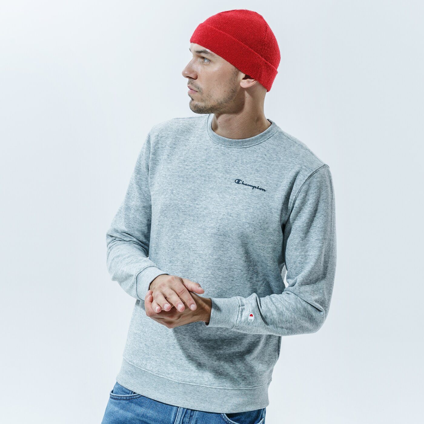 Мъжки суичър CHAMPION СУИТЧЪР CREWNECK SWEATSHIRT 214750em021 цвят сив