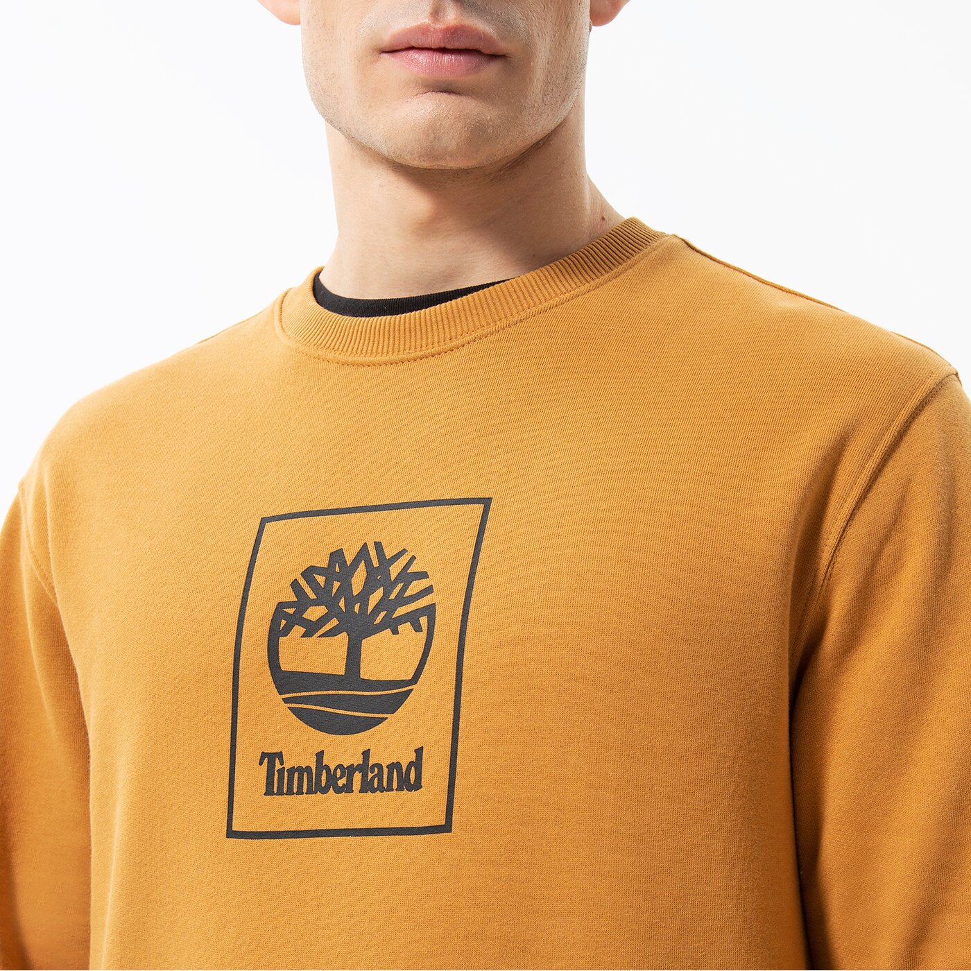 Мъжки суичър TIMBERLAND СУИТЧЪР STACK LOGO SWEAT WHEAT BOOT tb0a5zj9p471 цвят кафяв