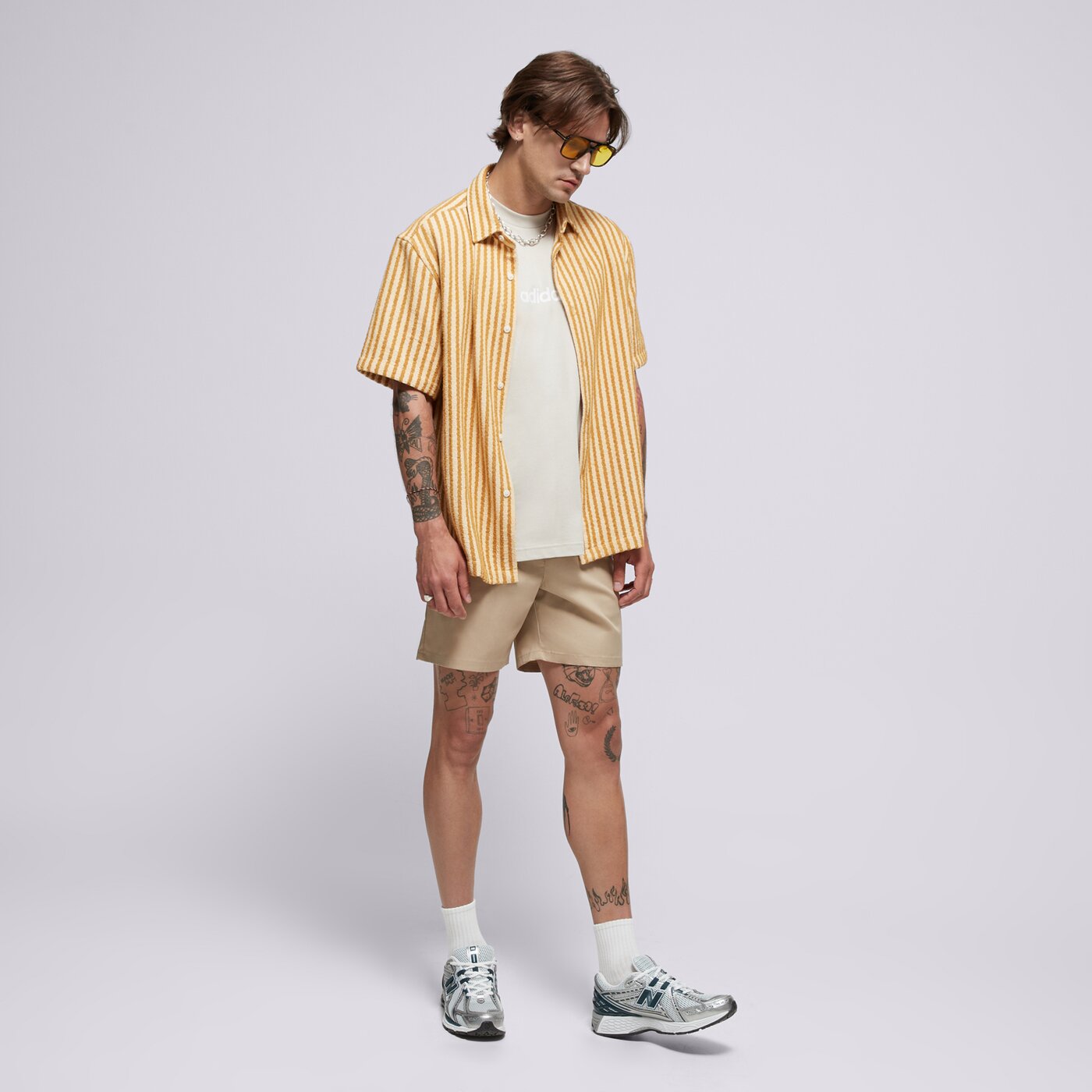 Мъжки къси панталони NEW BALANCE ШОРТИ ATHLETICS STANDARD SHORT 7" ms51583sot цвят бежов