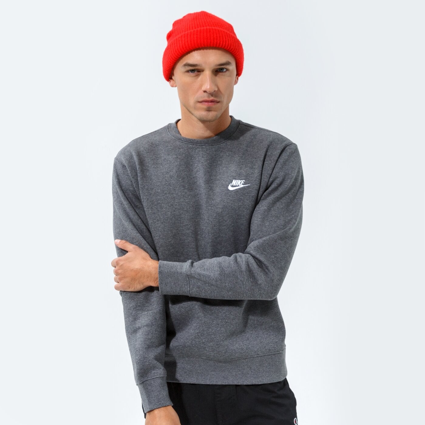 Мъжки суичър NIKE СУИТЧЪР SPORTSWEAR CLUB FLEECE bv2662-071 цвят сив