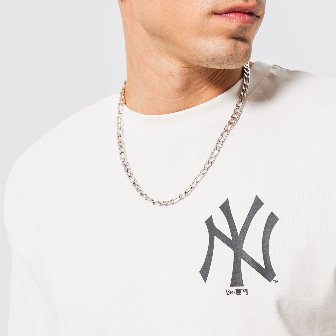 Мъжка тениска NEW ERA ТЕНИСКА MLB BIG LOGO OVERSIZED TEE NYY NEW YORK YANK 12195449 цвят бежов