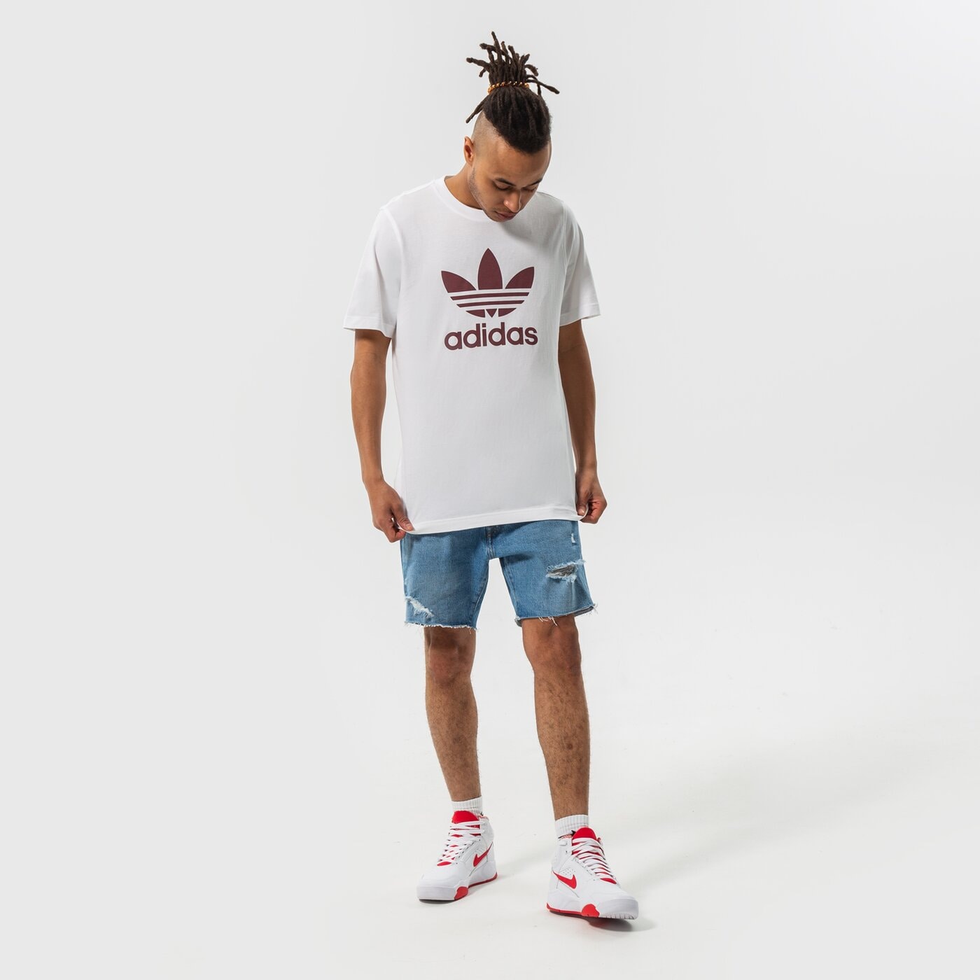 Мъжка тениска ADIDAS ТЕНИСКА TREFOIL he9514 цвят бял