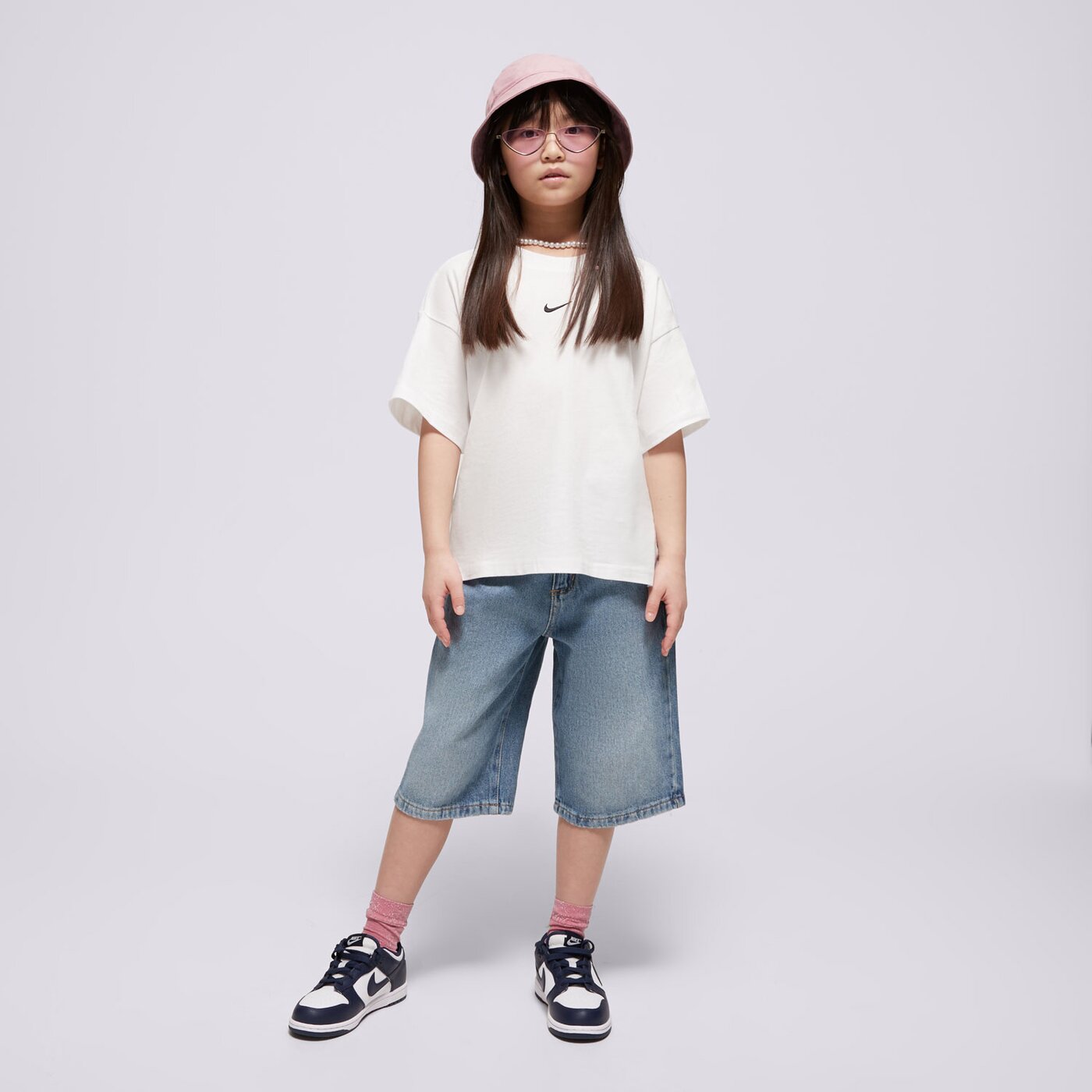 Детска тениска NIKE ТЕНИСКА G NSW TEE BOXY ESSNTL LBR GIRL fz5559-100 цвят бял