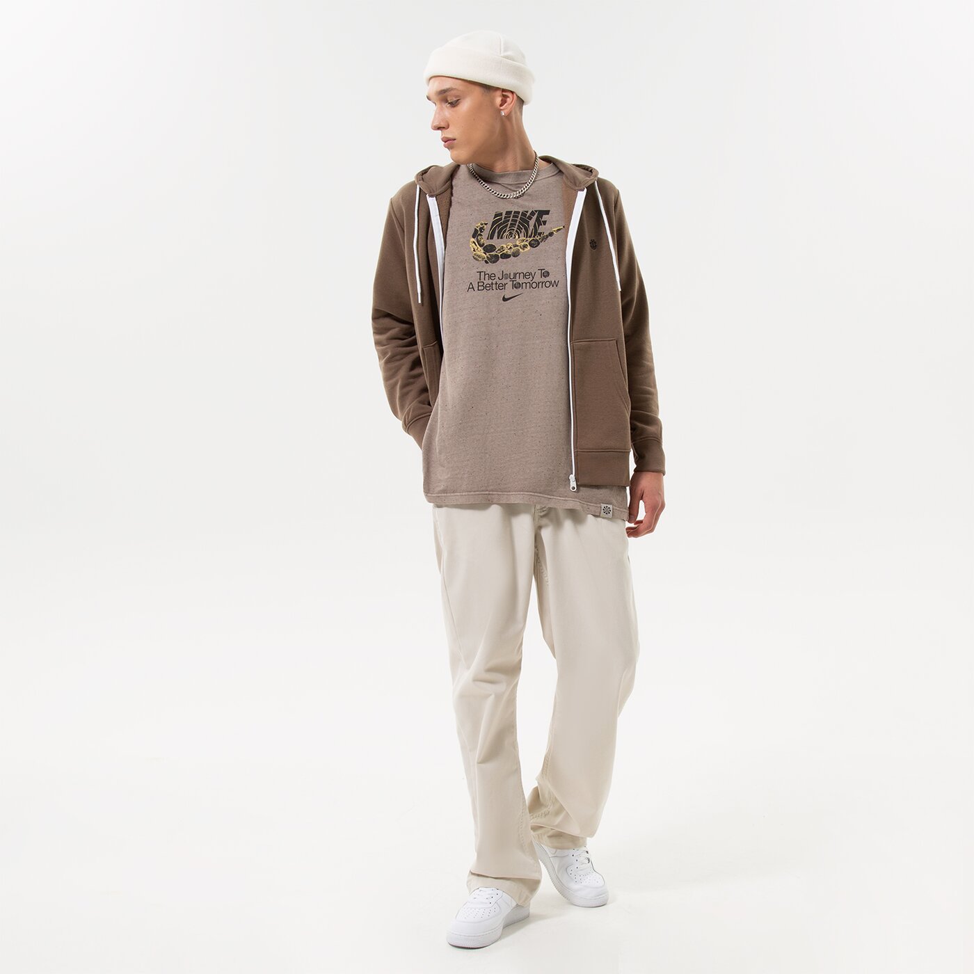 Мъжки суичър ELEMENT СУИТЧЪР СЪС ЗАКОПЧАВАНЕ   С КАЧУЛКА CORNELL CLASSIC w1zhb44809 цвят кафяв