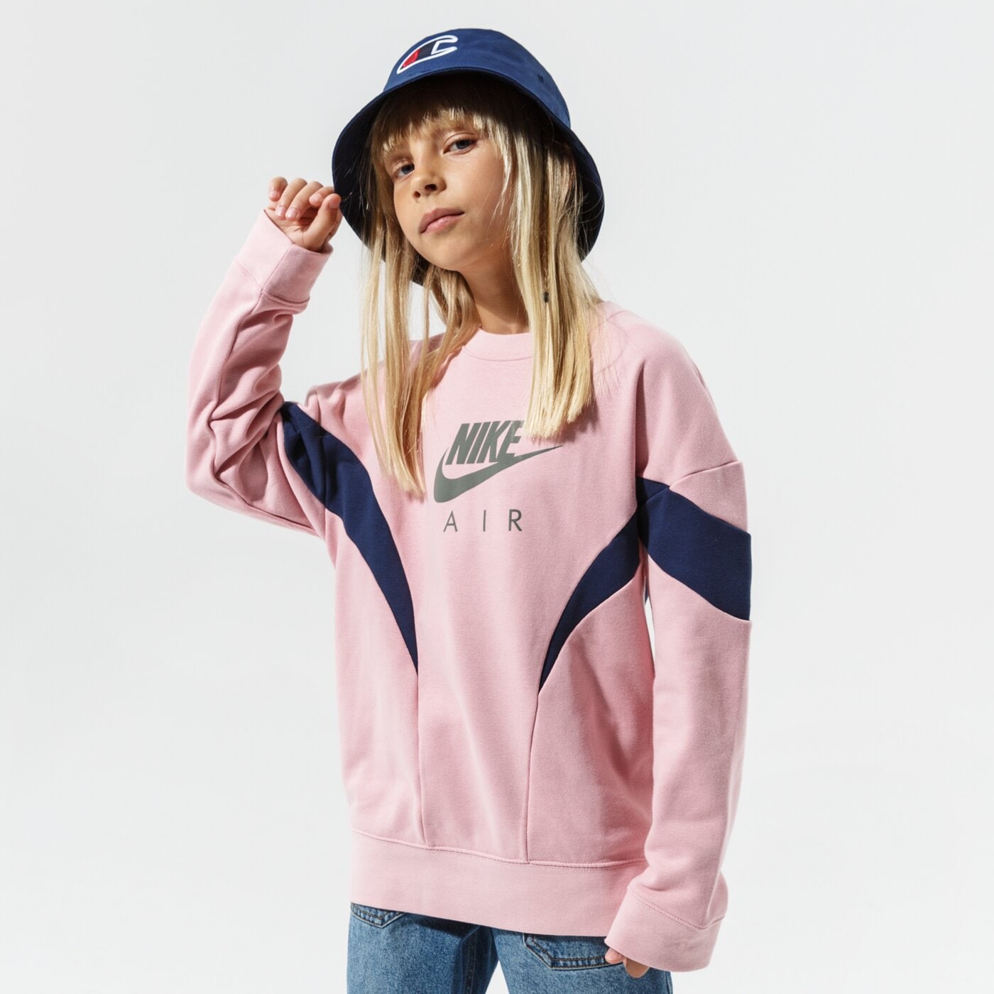 Детски суичър NIKE СУИТЧЪР G NSW AIR FT BF CREW GIRL dd7135-630 цвят розов