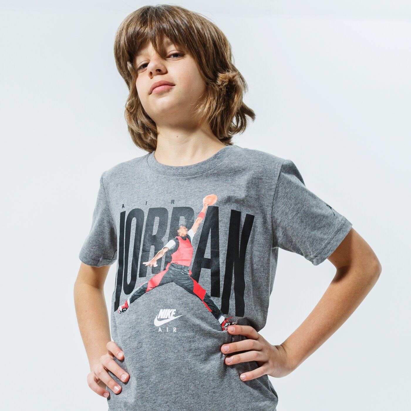 Детска тениска JORDAN ТЕНИСКА MJ SS CREW 2 957290-geh цвят сив