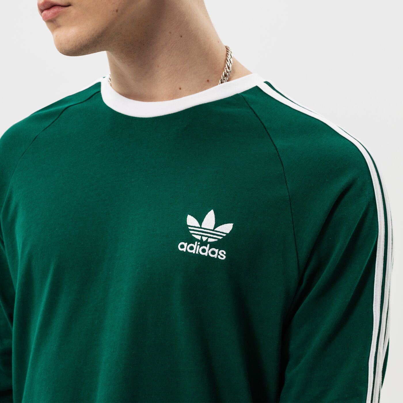 Мъжка тениска ADIDAS ТЕНИСКА 3-STRIPES LS T he9533 цвят зелен