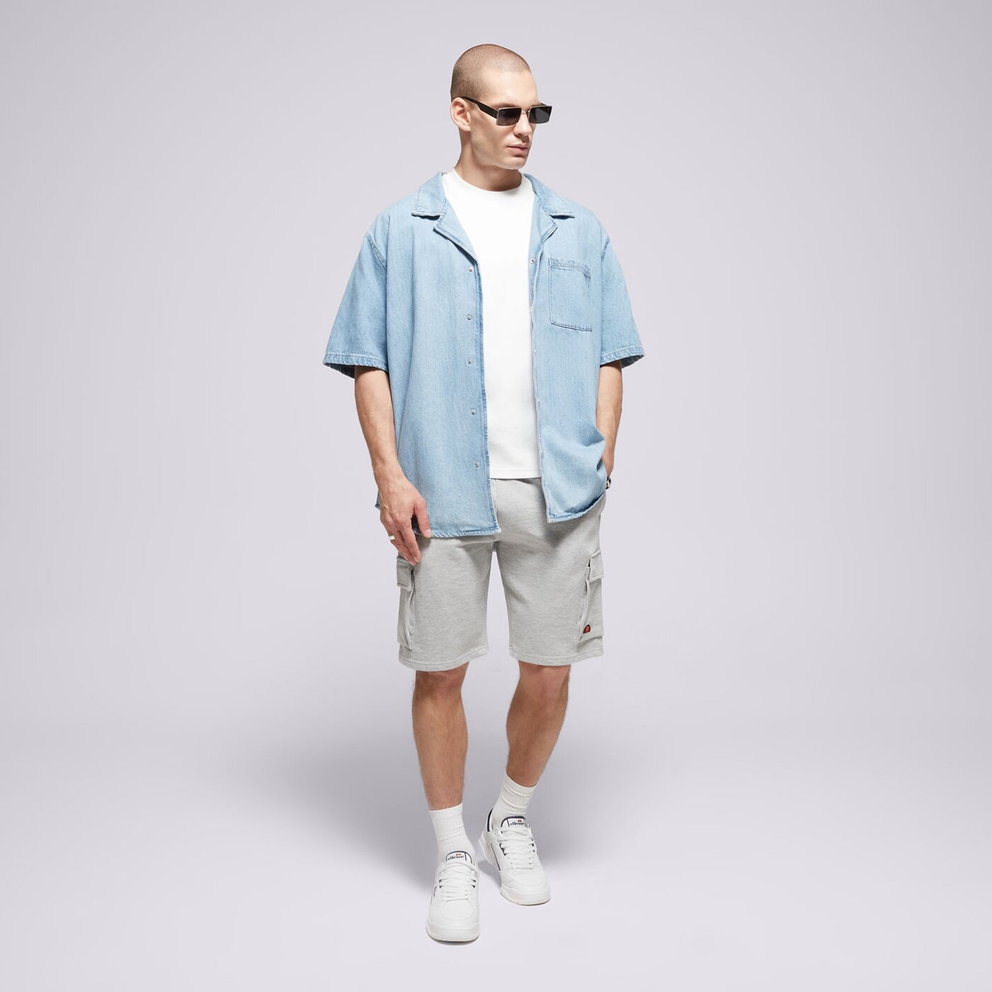 Мъжки къси панталони ELLESSE ШОРТИ VIZZINI CARGO SHORTS GREY MRL smg23453112 цвят сив