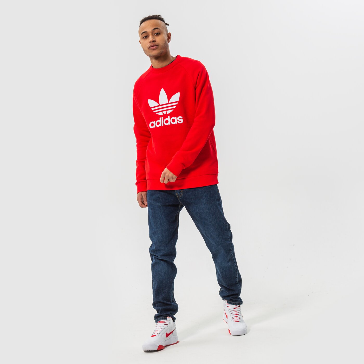 Мъжки суичър ADIDAS СУИТЧЪР TREFOIL CREW he9489 цвят червен