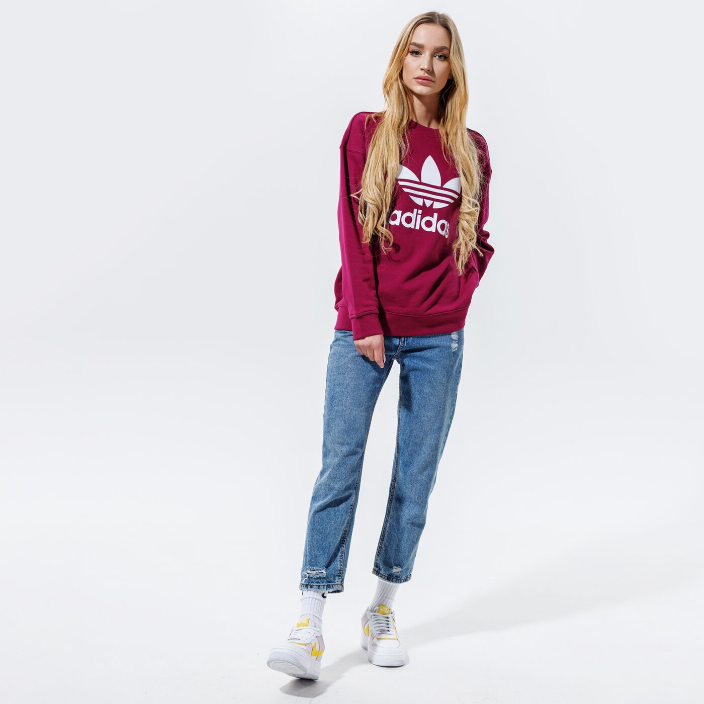 Дамски суичър ADIDAS СУИТЧЪР TRF CREW SWEAT gd2437 цвят бордо