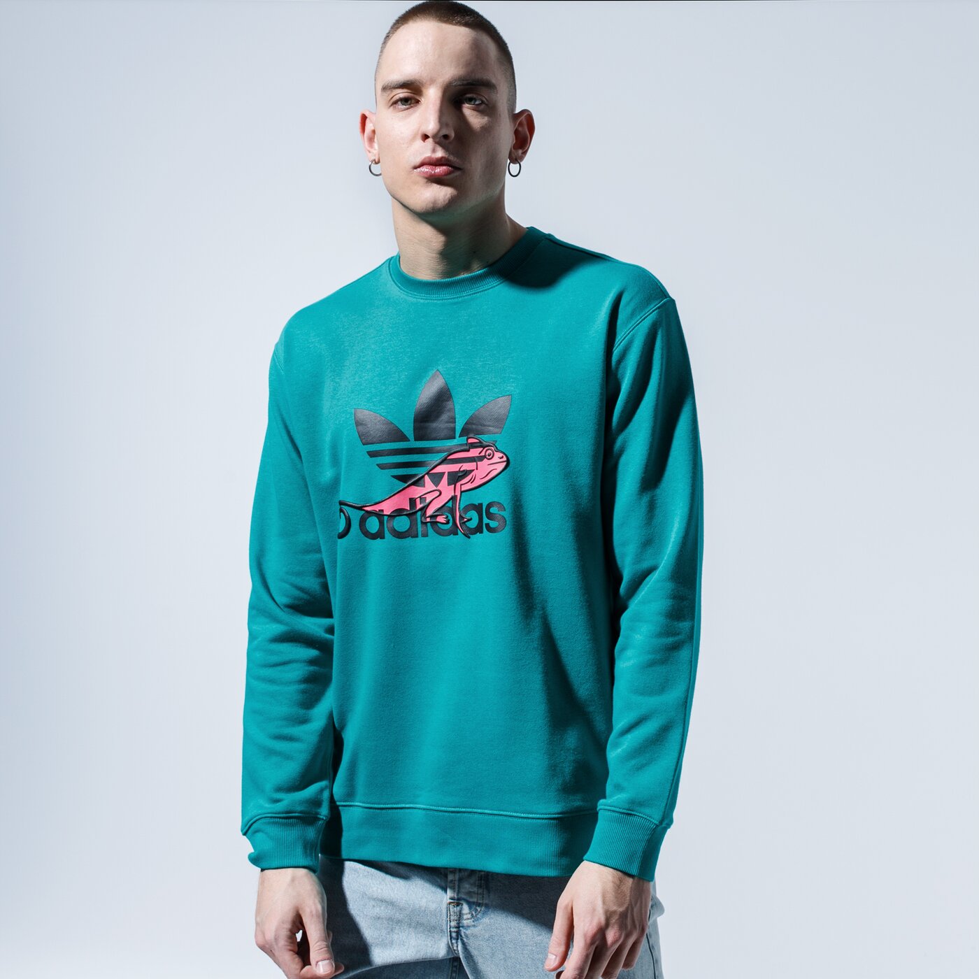 Мъжки суичър ADIDAS СУИТЧЪР SWEATSHIRT fm3702 цвят зелен