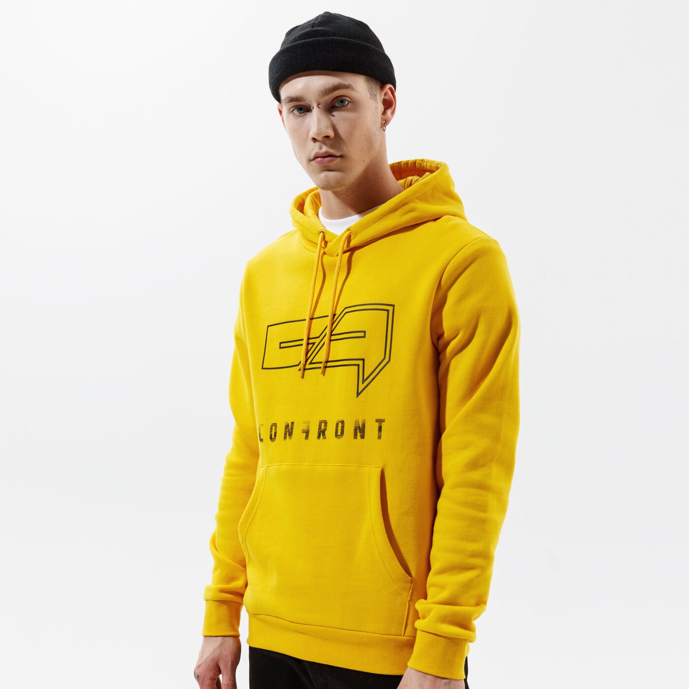 Мъжки суичър CONFRONT СУИТЧЪР С КАЧУЛКА BIG LOGO HOODY YLW cf121blm24003 цвят жълт