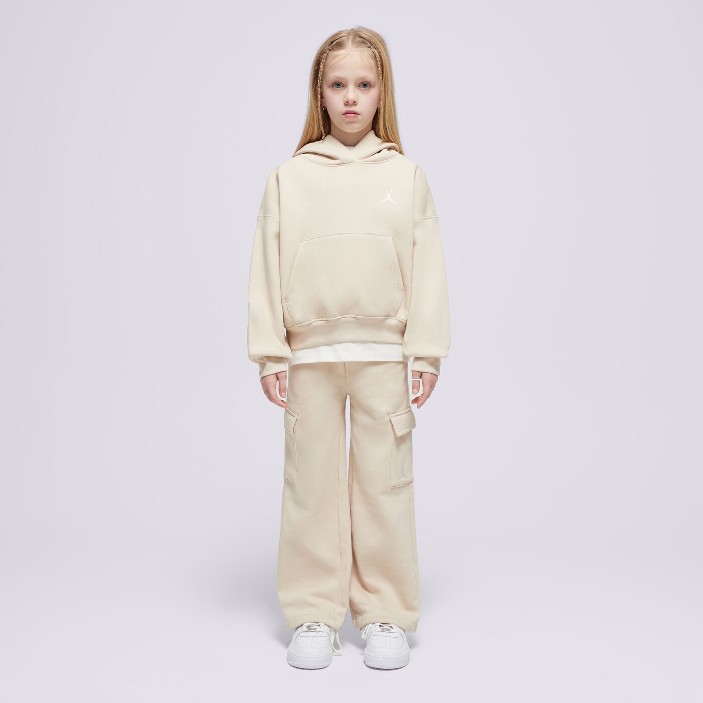 Детски суичър JORDAN СУИТЧЪР С КАЧУЛКА JDG BROOKLYN ESS PO GIRL 45d292-xae цвят бежов