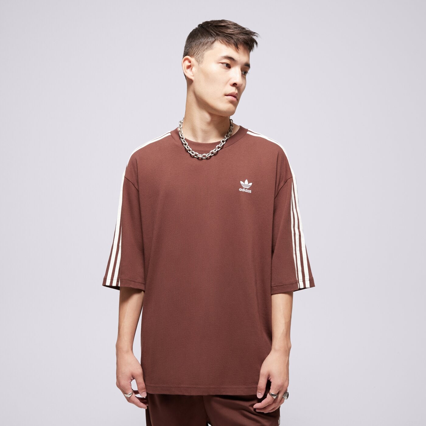 Мъжка тениска ADIDAS ТЕНИСКА OVERSIZE TEE ka0476 цвят кафяв