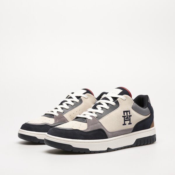 Мъжки маратонки TOMMY HILFIGER TH BASKET BETTER SUEDE MIX fm0fm04822dw5 цвят тъмносин