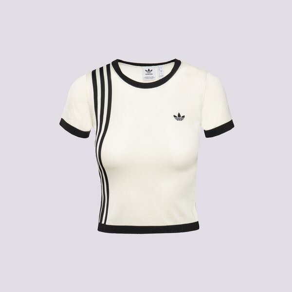 Дамска тениска ADIDAS ТЕНИСКА KNITTED 3S TEE jj0961 цвят кремав