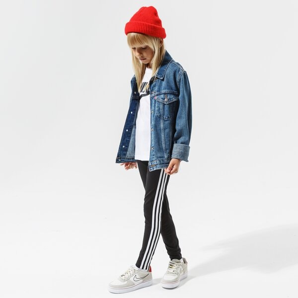 Детски панталони ADIDAS ПАНТАЛОНИ 3STRIPES LEGG GIRL ed7820 цвят черен