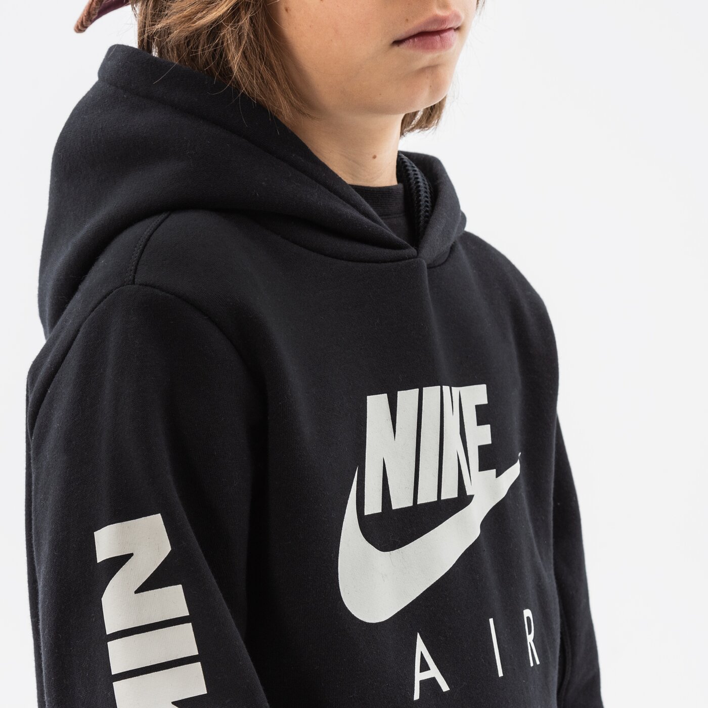 Детски суичър NIKE СУИТЧЪР С КАЧУЛКА B NSW NIKE AIR PO HOODIE BOY dm8109-010 цвят черен