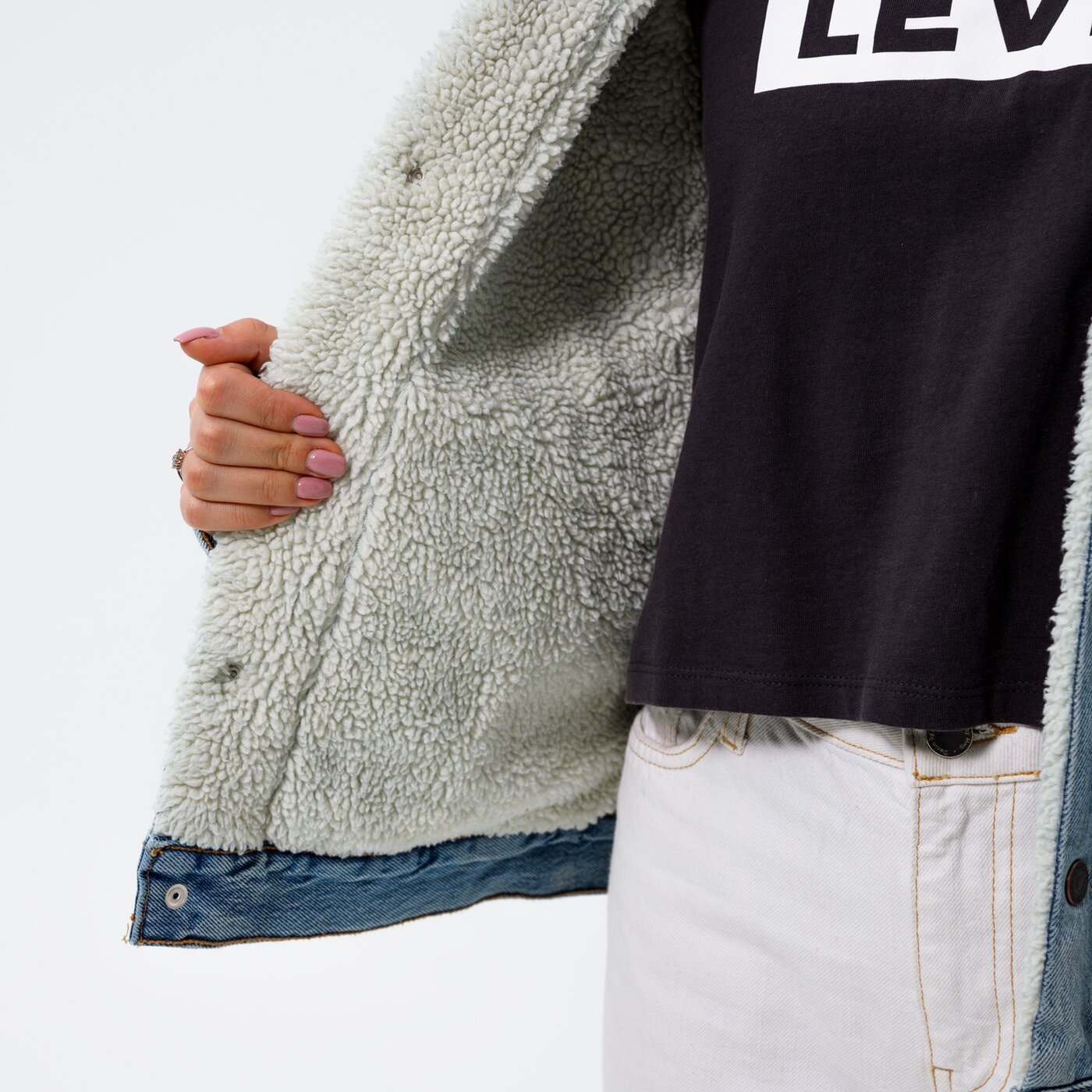 Дамско зимно яке LEVI'S ЯКЕ ЗИМНО EX BF SHERPA TRUCKER 361370026 цвят син