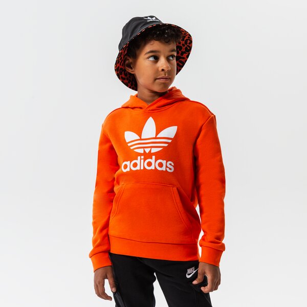 Детски суичър ADIDAS СУИТЧЪР С КАЧУЛКА TREFOIL HOODIE BOY hk0273 цвят оранжев