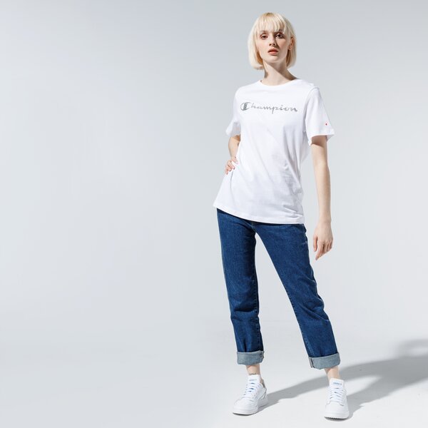 Дамска тениска CHAMPION ТЕНИСКА LADY SHINE LOGO TEE 113863ww001 цвят бял