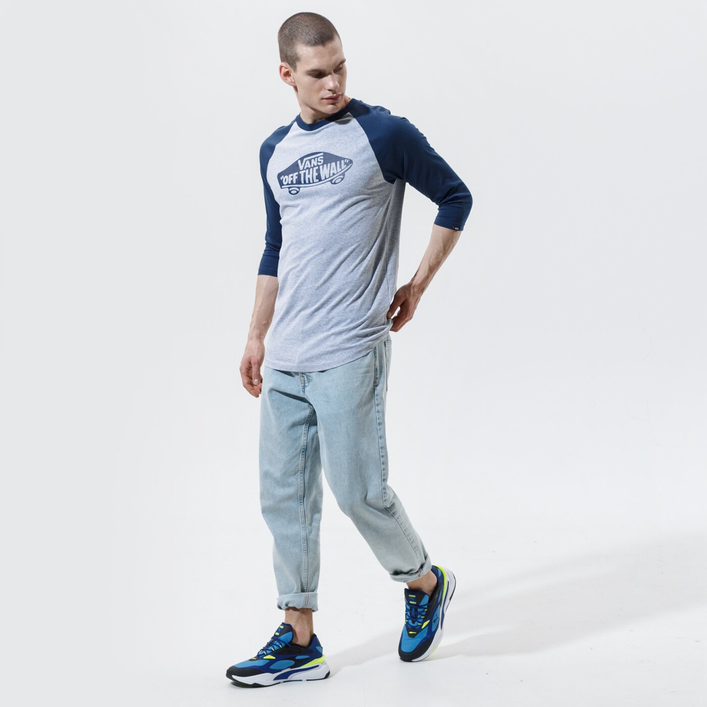 Мъжка тениска VANS ТЕНИСКА MN OTW RAGLAN ATHLETIC HEATHER/АНЦУГS BLUES vn000xxmkoo1 цвят сив