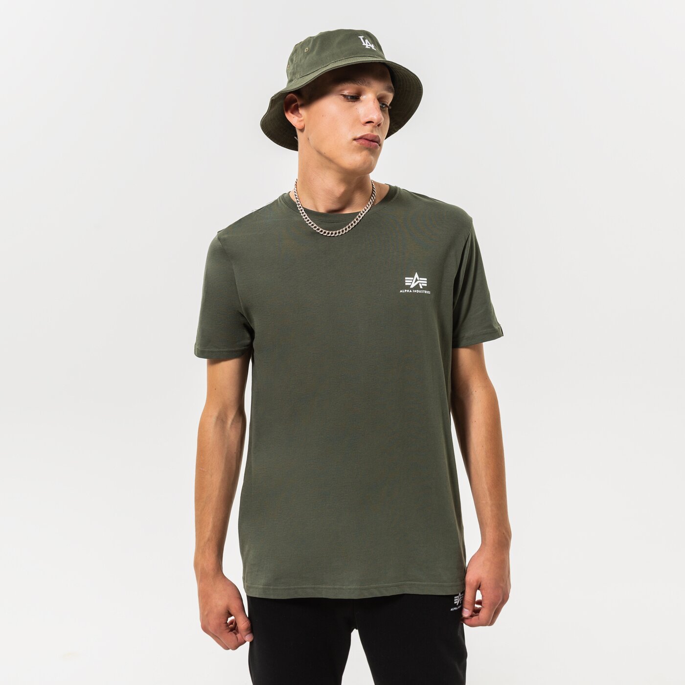 Мъжка тениска ALPHA INDUSTRIES ТЕНИСКА BASIC T SMALL LOGO 188505-142 цвят каки