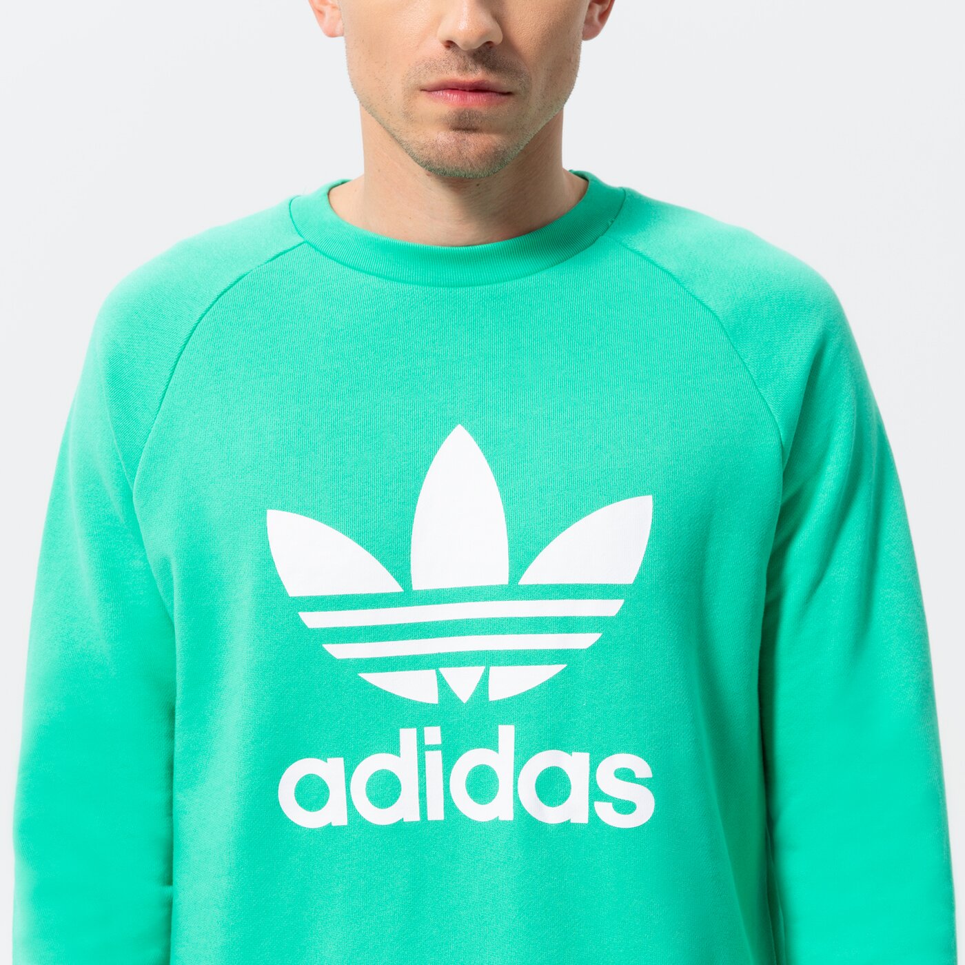 Мъжки суичър ADIDAS СУИТЧЪР TREFOIL CREW he9491 цвят зелен