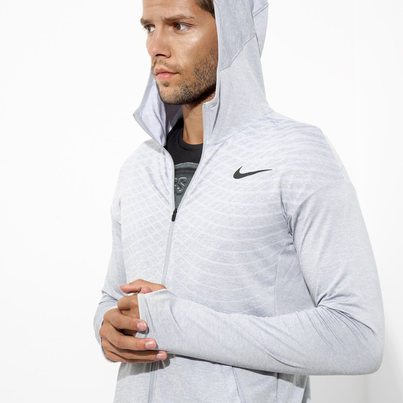 Мъжки суичър NIKE СУИТЧЪР ULTIMATE DRY FZ HD ТОП 742492012 цвят сив