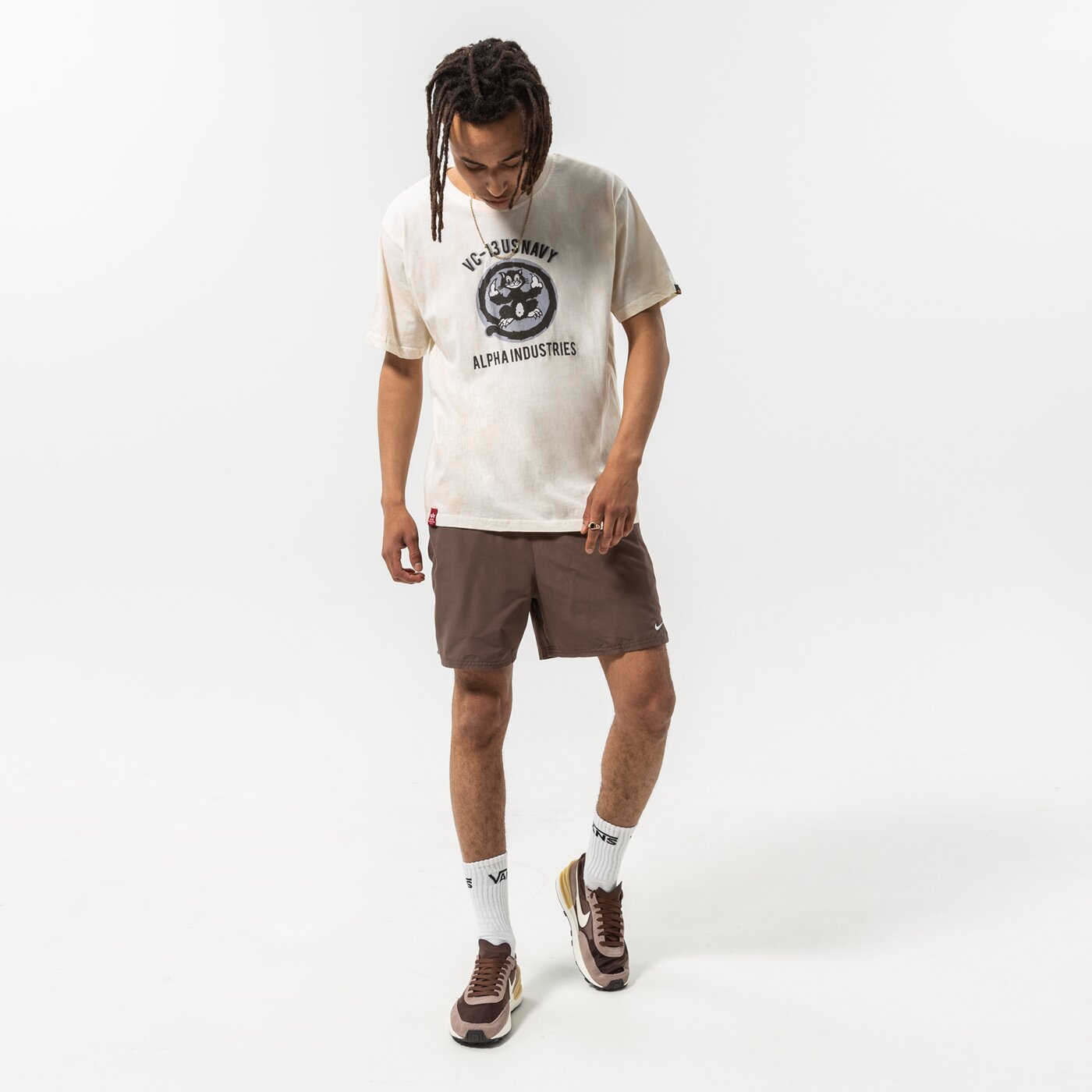 Мъжка тениска ALPHA INDUSTRIES ТЕНИСКА USN CAT T 106517300 цвят бял